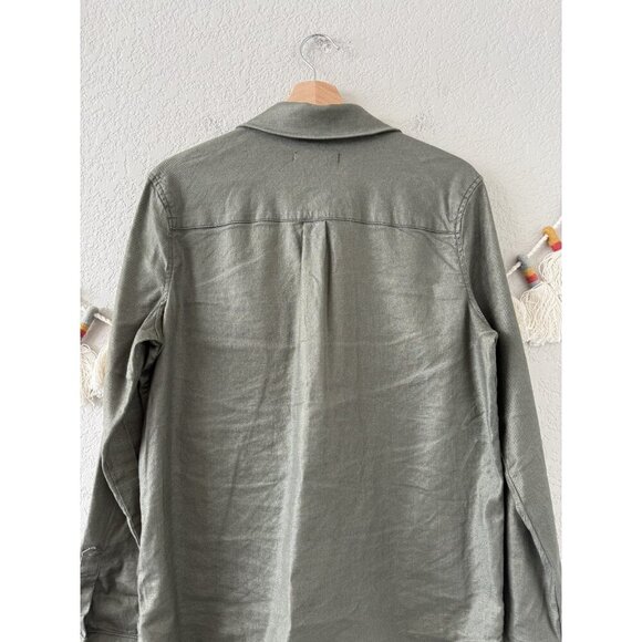 Level 99 X Evereve Linen Blend Gina Olive Green Utility Jacket Lightweight S - Picture 5 of 8